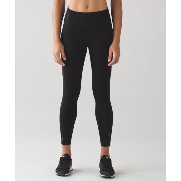 Lululemon Fast And Free 7/8 Tight Black 7 Pocket Approx. Size 8 - Picture 2 of 16